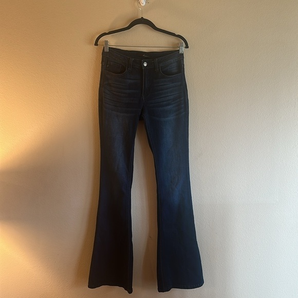 KanCan Dark Wash Flare Jeans Stretch Mid To High Rise Womens Size 27 - Picture 3 of 15